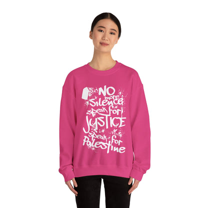 No more Silence, Speak for Injustice, Speak for Palestine - Monochrome Graffiti Sweatshirt