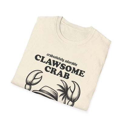 Crabsolutely Adorable Clawsome Crab  - Playful Cartoon Crab With Sunglasses And Palm Tree T-Shirt