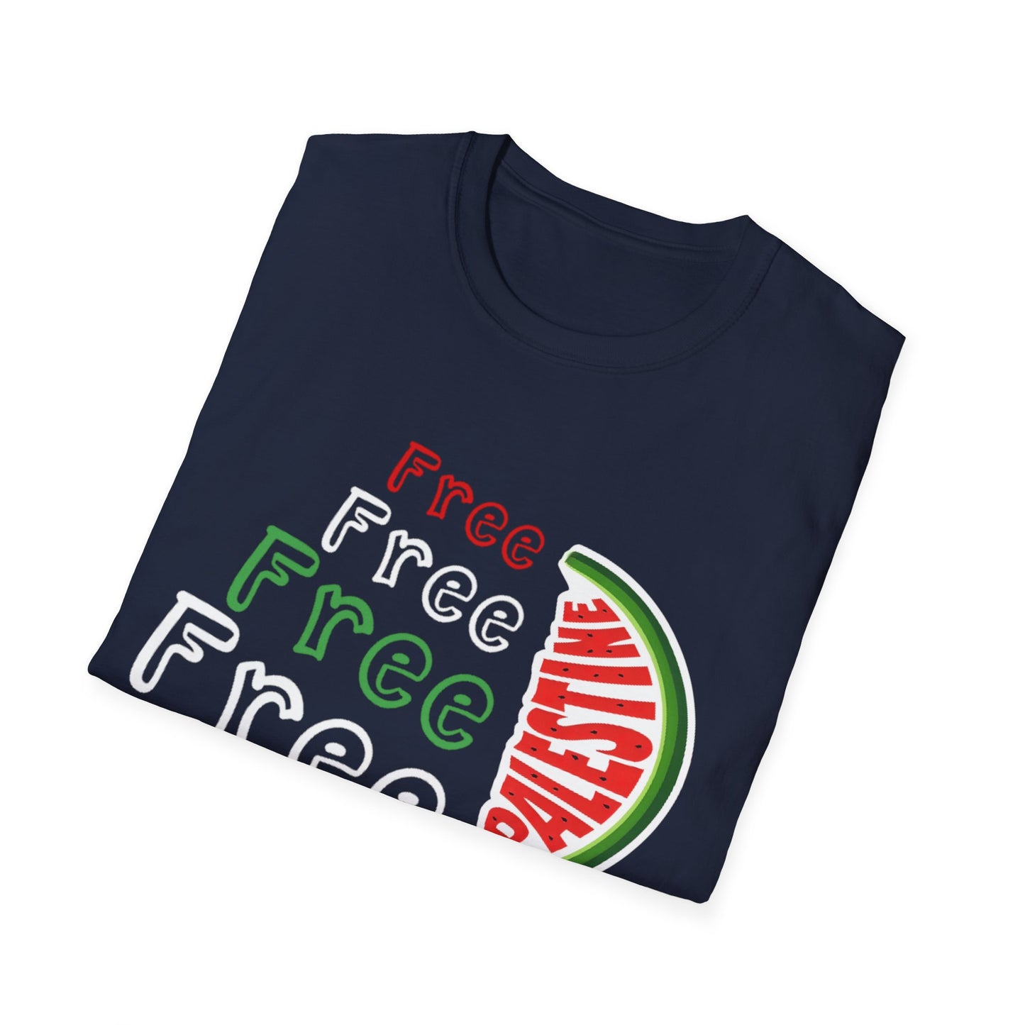 Free Palestine - Asymmetrical Typography T-Shirt