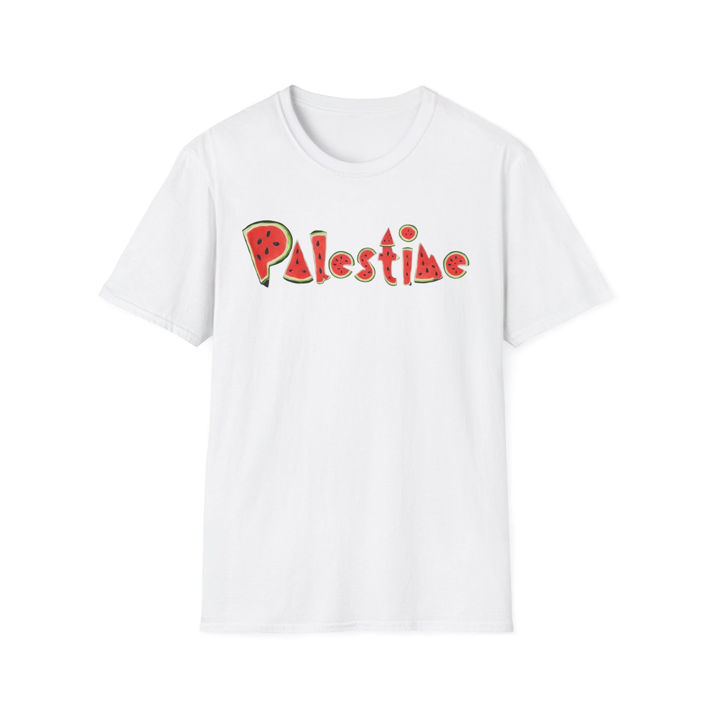 Palestine - Watermelon Pattern Typography T-Shirt