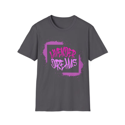 Lavender Dreams T-Shirt - Bold Graffiti Pink Typography Design