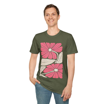 Vibrant Boho Flowers Minimalistic T-Shirt