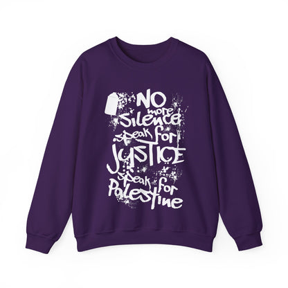 No more Silence, Speak for Injustice, Speak for Palestine - Monochrome Graffiti Sweatshirt