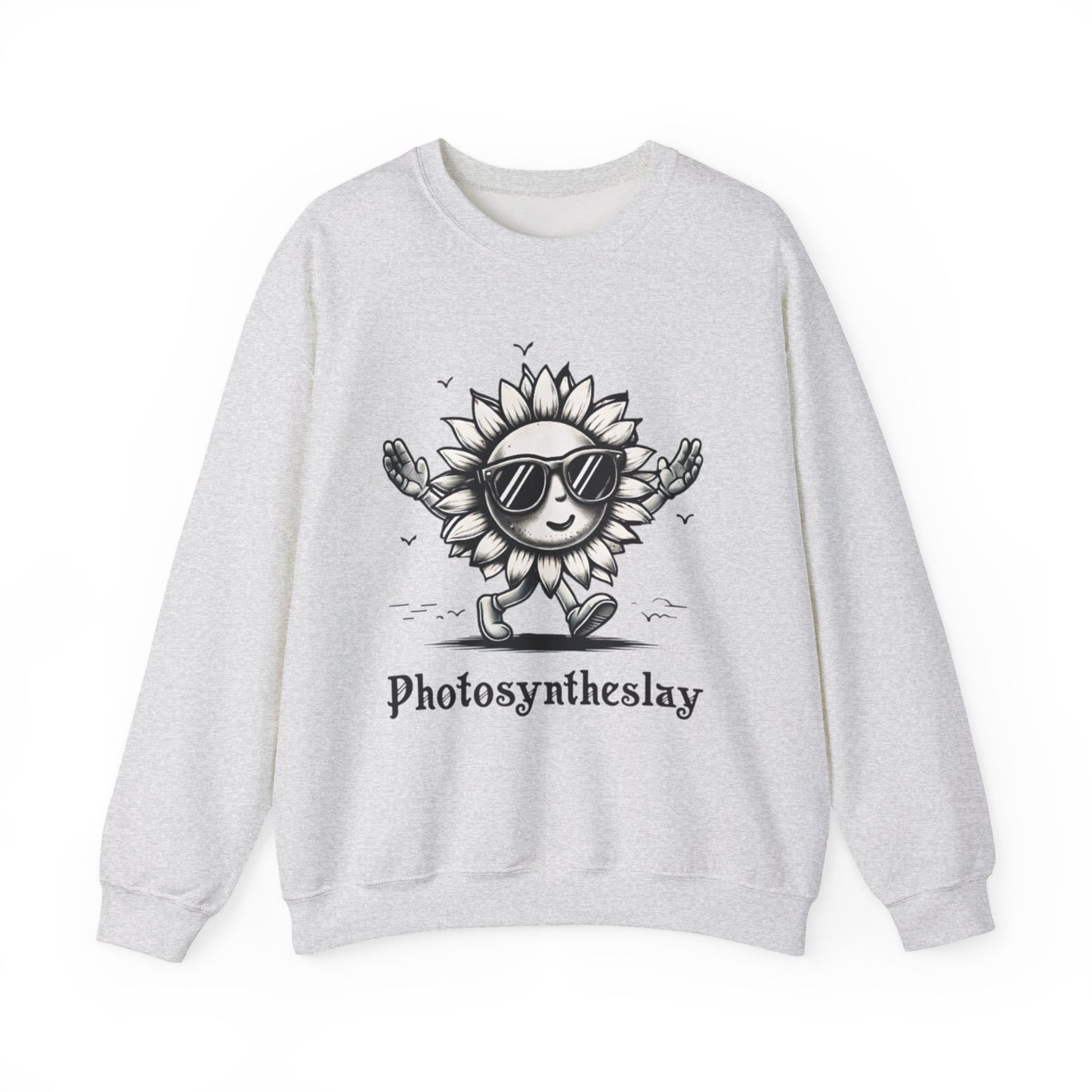 Photosyntheslay - Playful Cartoon Sunflower with Sunglasses Sweatshirt