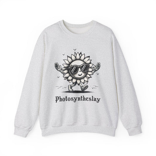 Photosyntheslay - Playful Cartoon Sunflower with Sunglasses Sweatshirt