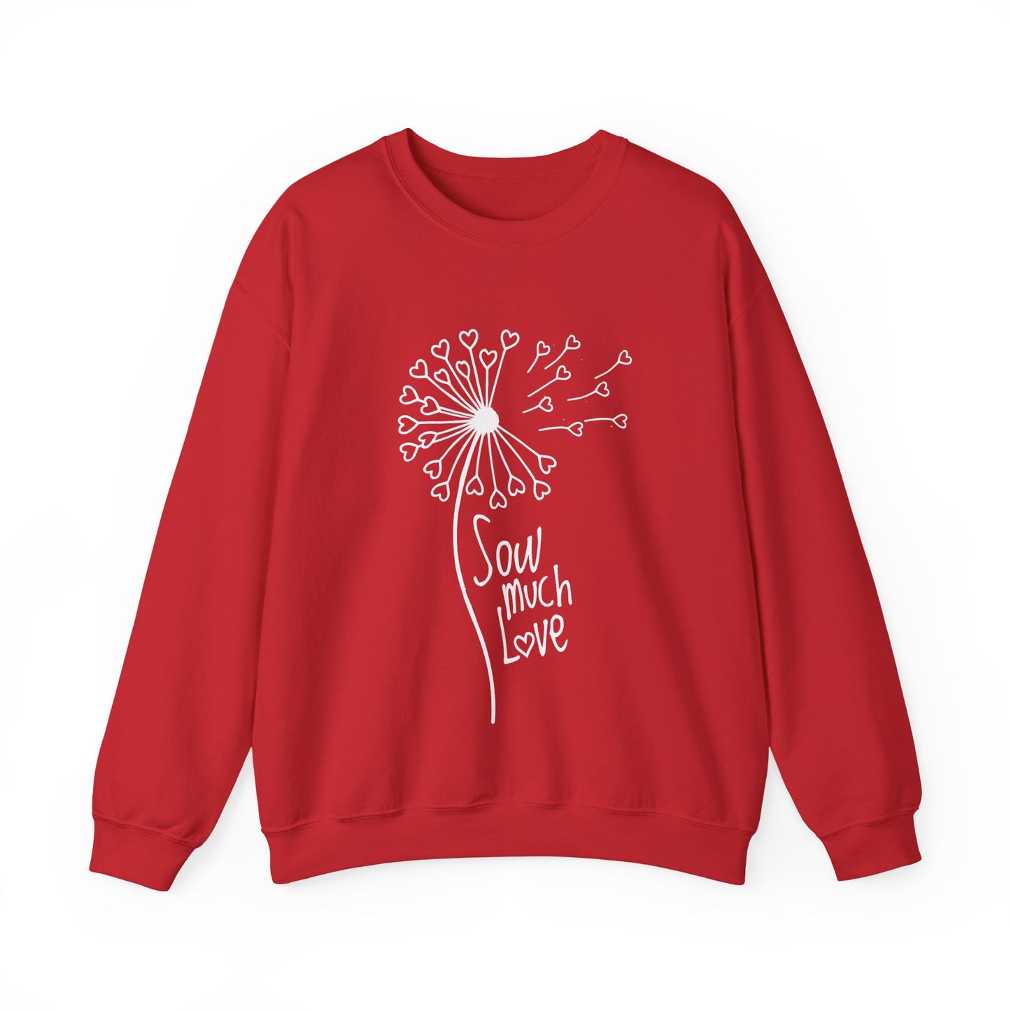 So (Sow) much love - Playful Minimalistic Dandelion with Heart Shapes Sweatshirt