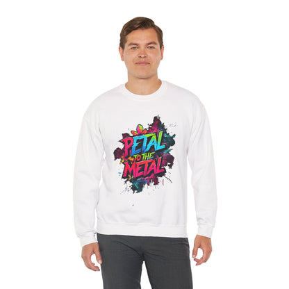 Petal To The Metal – Playful Vibrant Graffiti Typography Sweatshirt