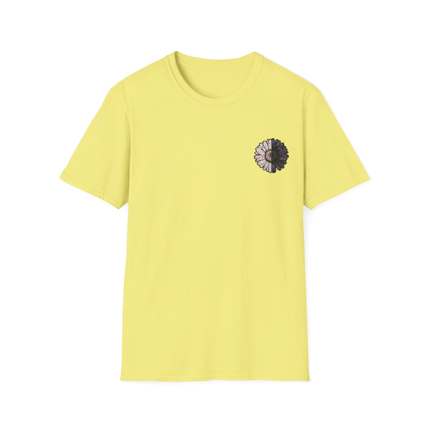 Flower Power but Make it Moody T-Shirt - Symmetrical Flower of Contrasting Designs