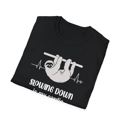 Slowing Down Is My Cardio - Sloth Silhouette With Heartbeat T-Shirt