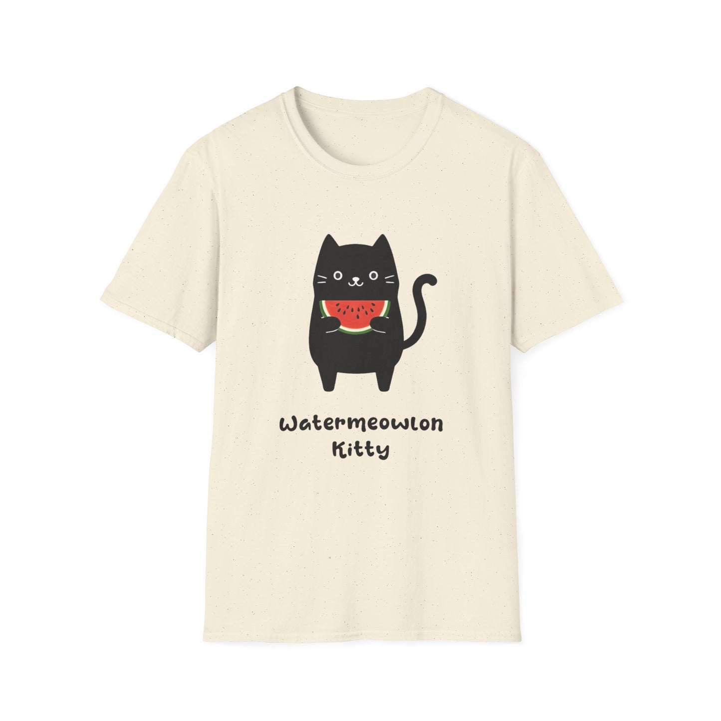 Watermeowlon Kitty T-Shirt - Cat Silhouette with Colorful Watermelon slice Design