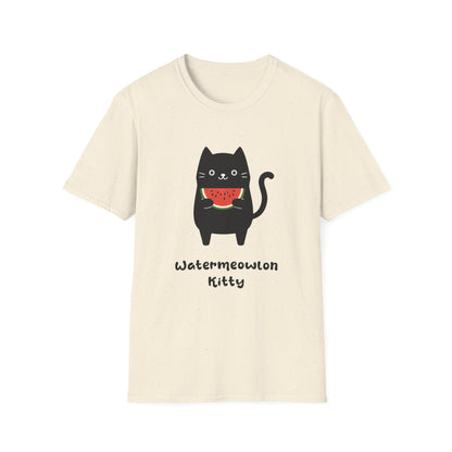 Watermeowlon Kitty T-Shirt - Cat Silhouette with Colorful Watermelon slice Design