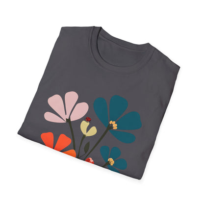 Vibrant Flowers Minimalistic T-Shirt Design