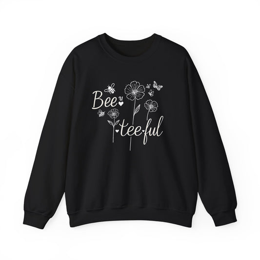 Beautiful – Whimsical Flowers, Bees & Butterflies Playful Sweatshirt