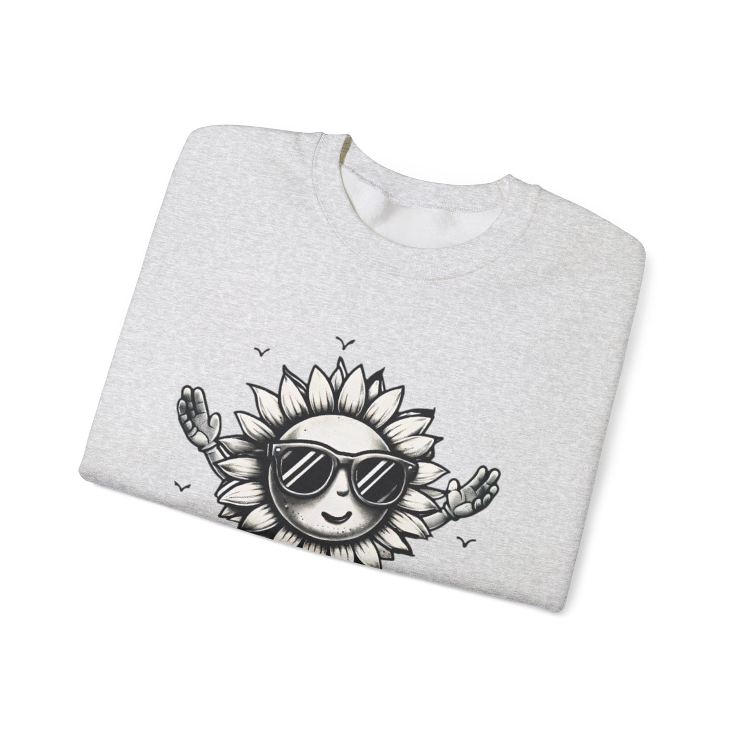 Photosyntheslay - Playful Cartoon Sunflower with Sunglasses Sweatshirt