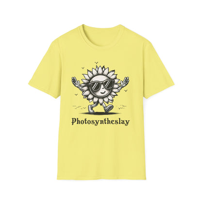 Photosyntheslay  - Playful Cartoon Sunflower with Sunglasses T-Shirt