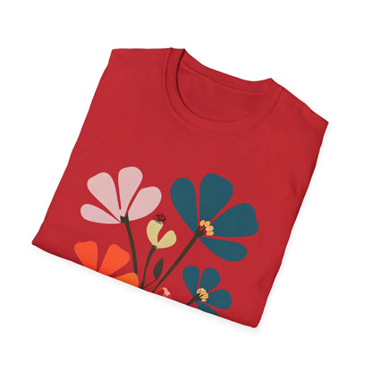 Vibrant Flowers Minimalistic T-Shirt Design