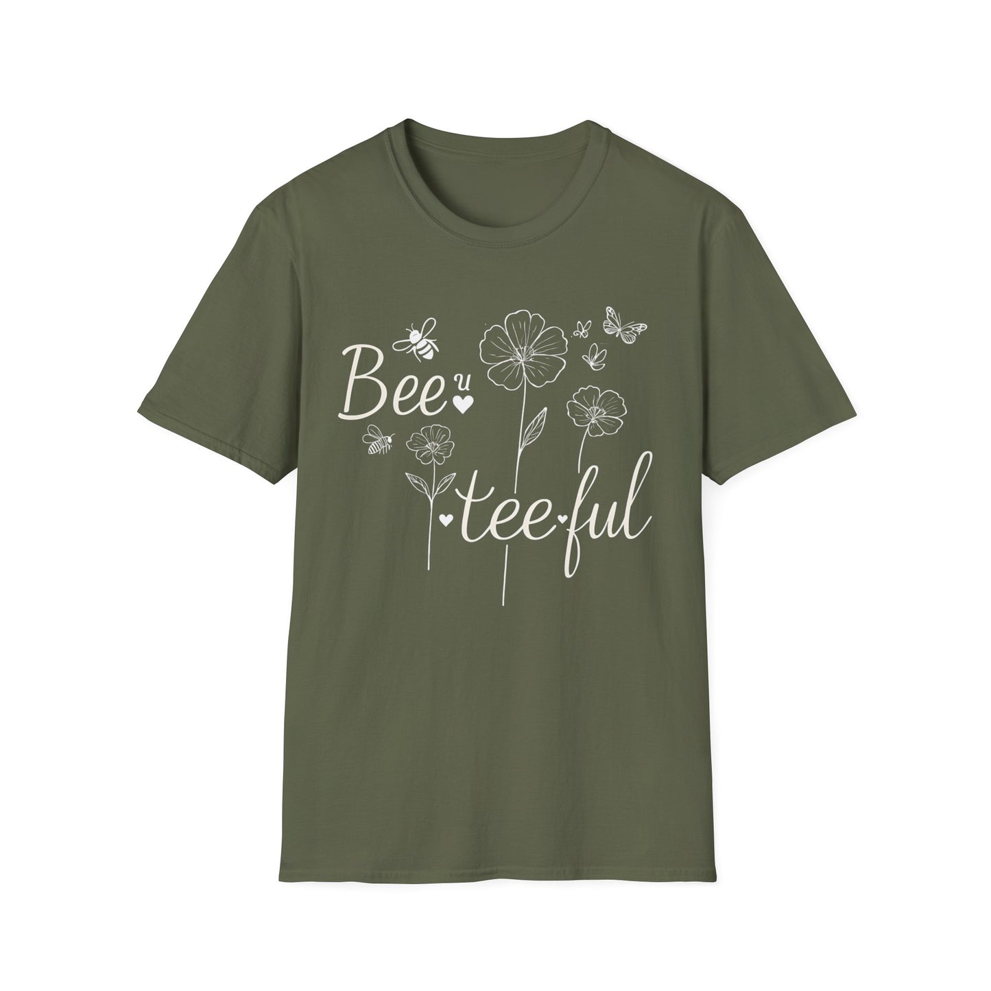 Beautiful T-Shirt – Whimsical Flowers, Bees & Butterflies – Playful Botanical Design