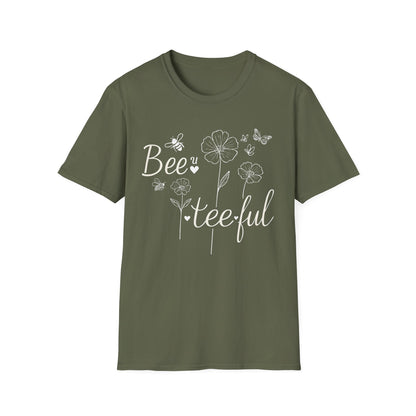 Beautiful T-Shirt – Whimsical Flowers, Bees & Butterflies – Playful Botanical Design