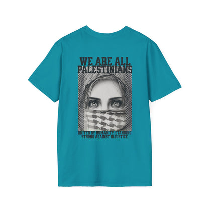 We Are All Palestinians - Front And Back Design Women's Face T-Shirt