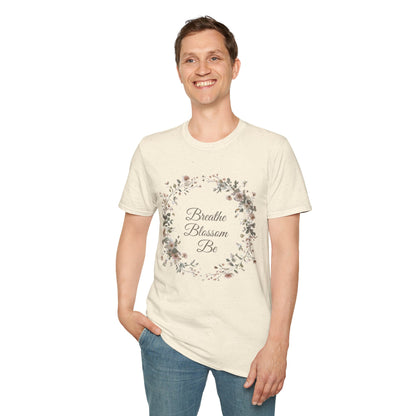 Breathe Blossom Be - Floral Wreath T-Shirt