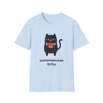 Watermeowlon Kitty T-Shirt - Cat Silhouette with Colorful Watermelon slice Design