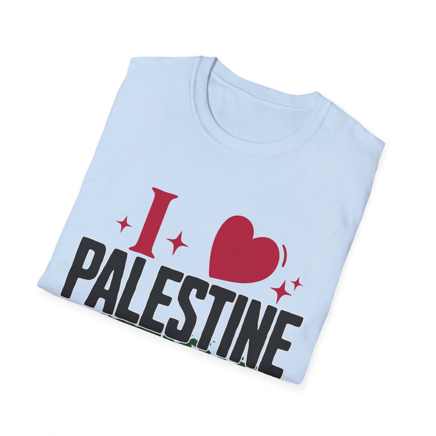 I Love Palestine, The Land Of The Brave - Typography T-Shirt