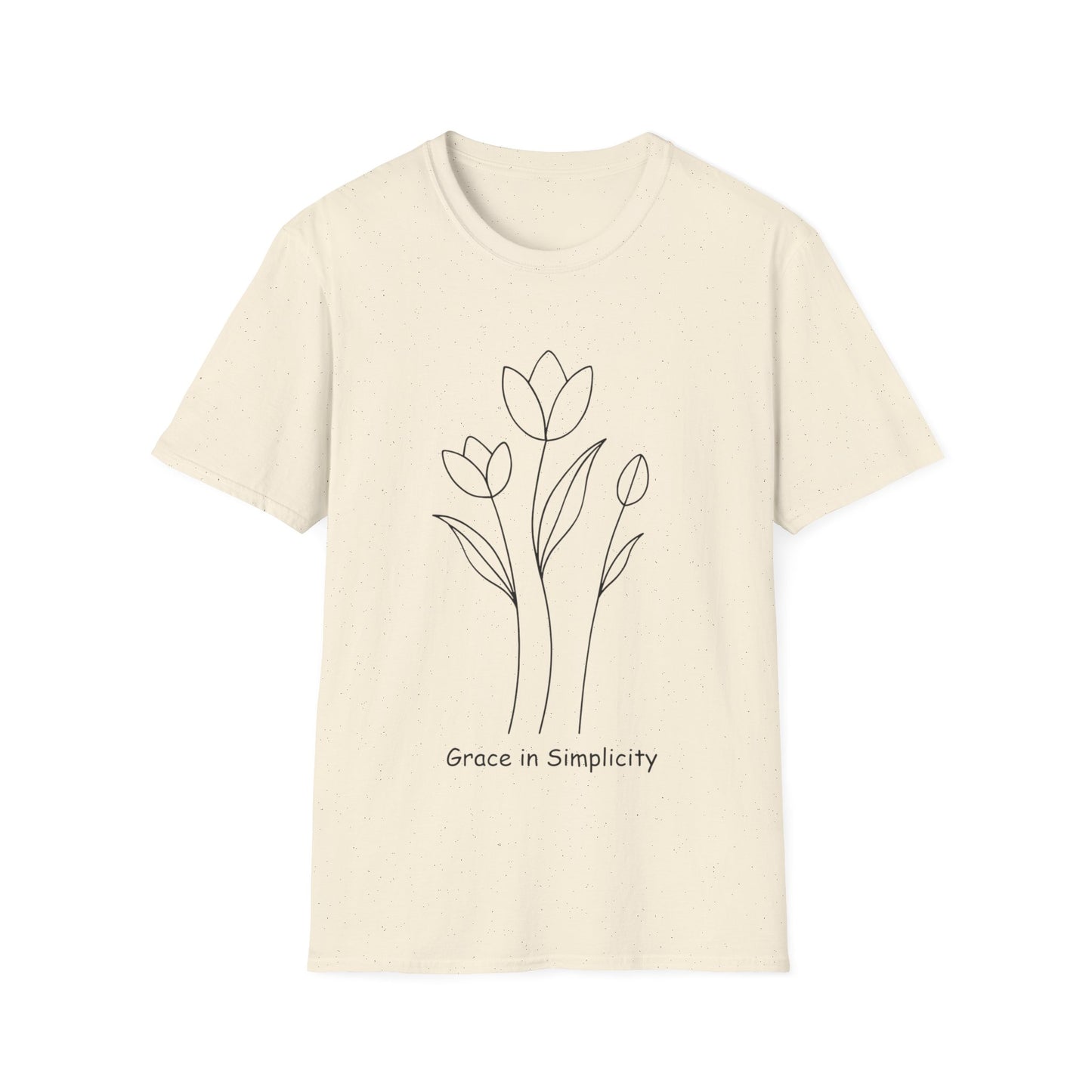Tulip Outline T-shirt - Minimalistic Floral Design