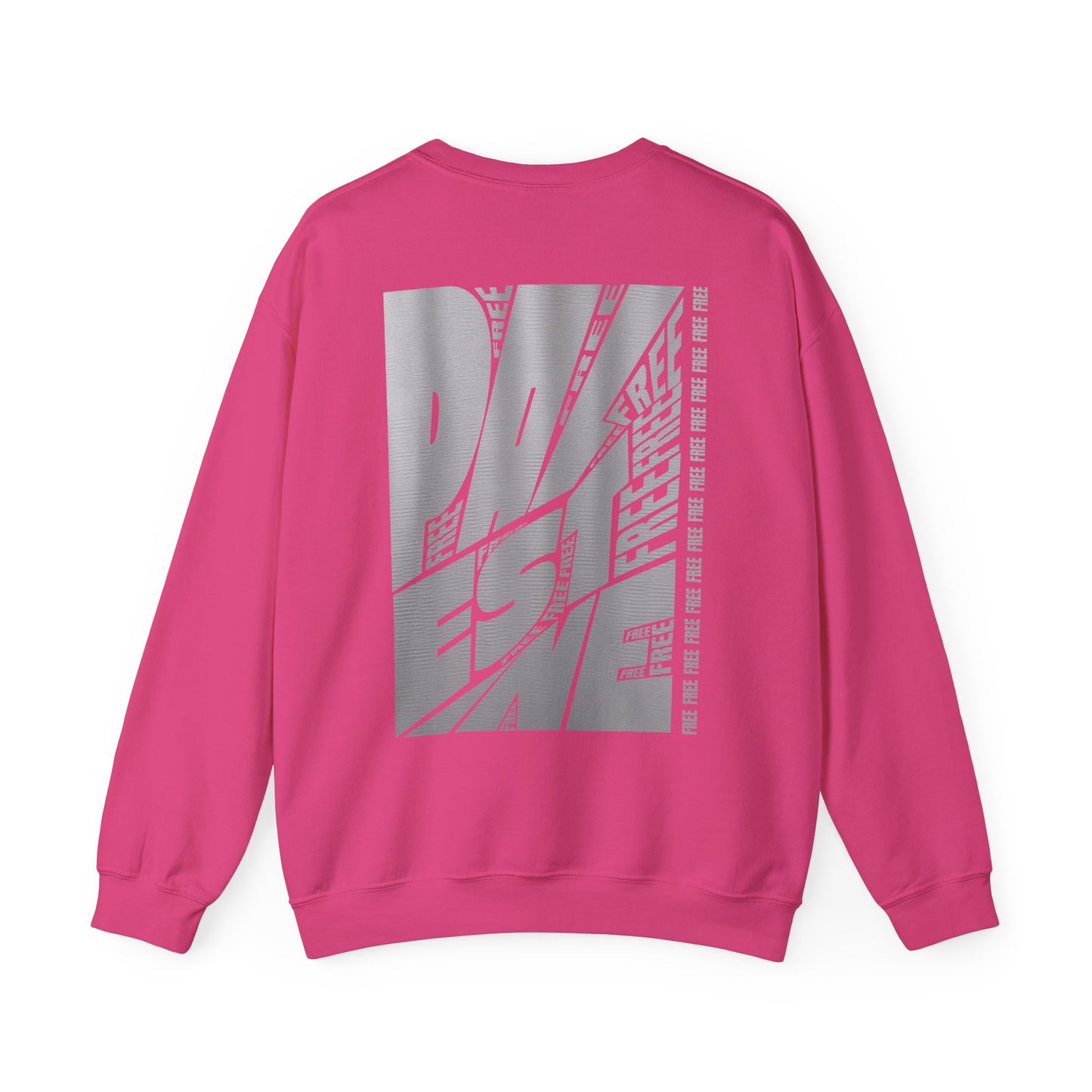 Free Free Free Palestine - Monochrome Metallic-like Style Typography  Front and Back Design Sweatshirt