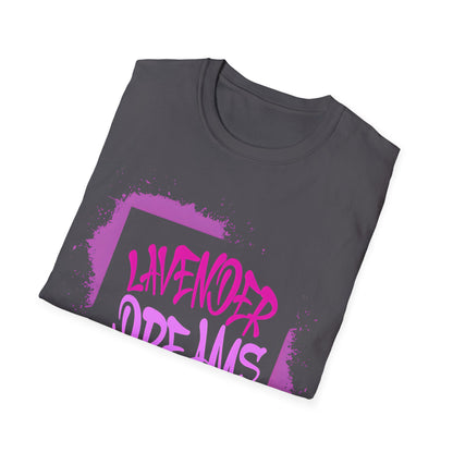 Lavender Dreams T-Shirt - Bold Graffiti Pink Typography Design