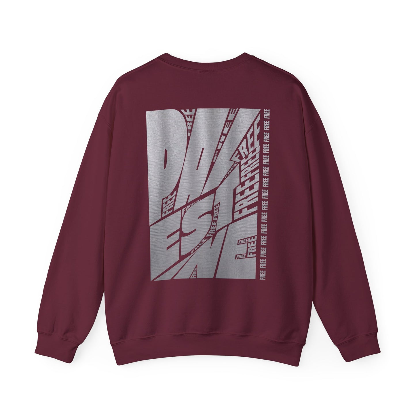 Free Free Free Palestine - Monochrome Metallic-like Style Typography  Front and Back Design Sweatshirt