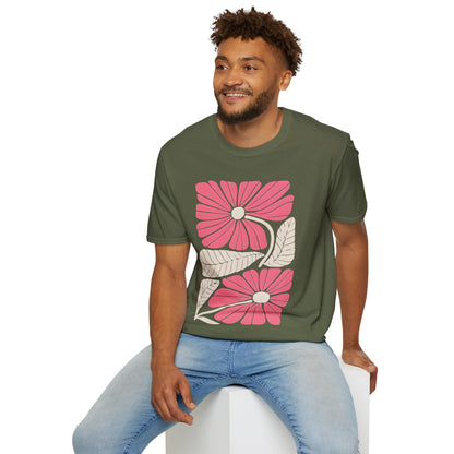 Vibrant Boho Flowers Minimalistic T-Shirt