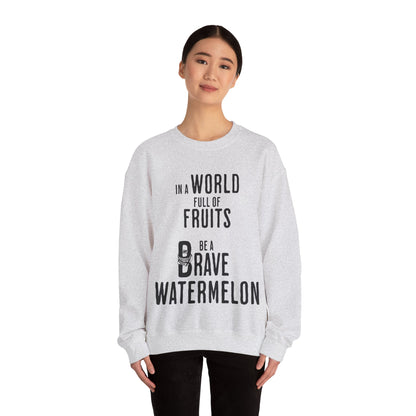 In a world full of fruits be a brave watermelon - Clever Activism Palestinian Keffiyeh Sweatshirt