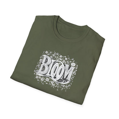 Vintage Bloom T-Shirt - Typography Monochrome Design