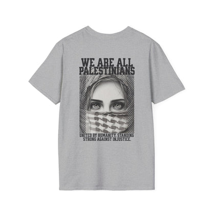 We Are All Palestinians - Front And Back Design Women's Face T-Shirt