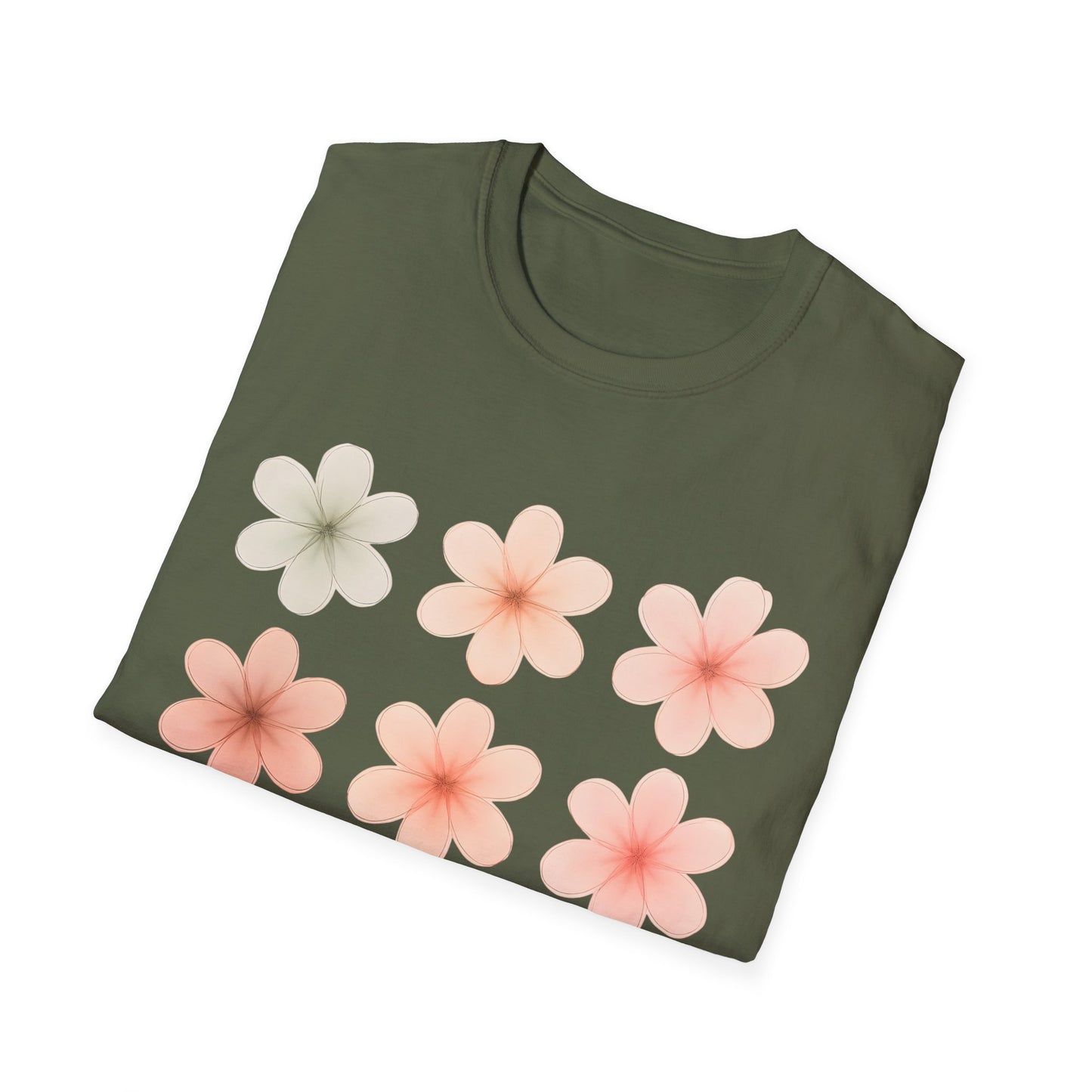 Soft Pastel Flowers Grid T-Shirt