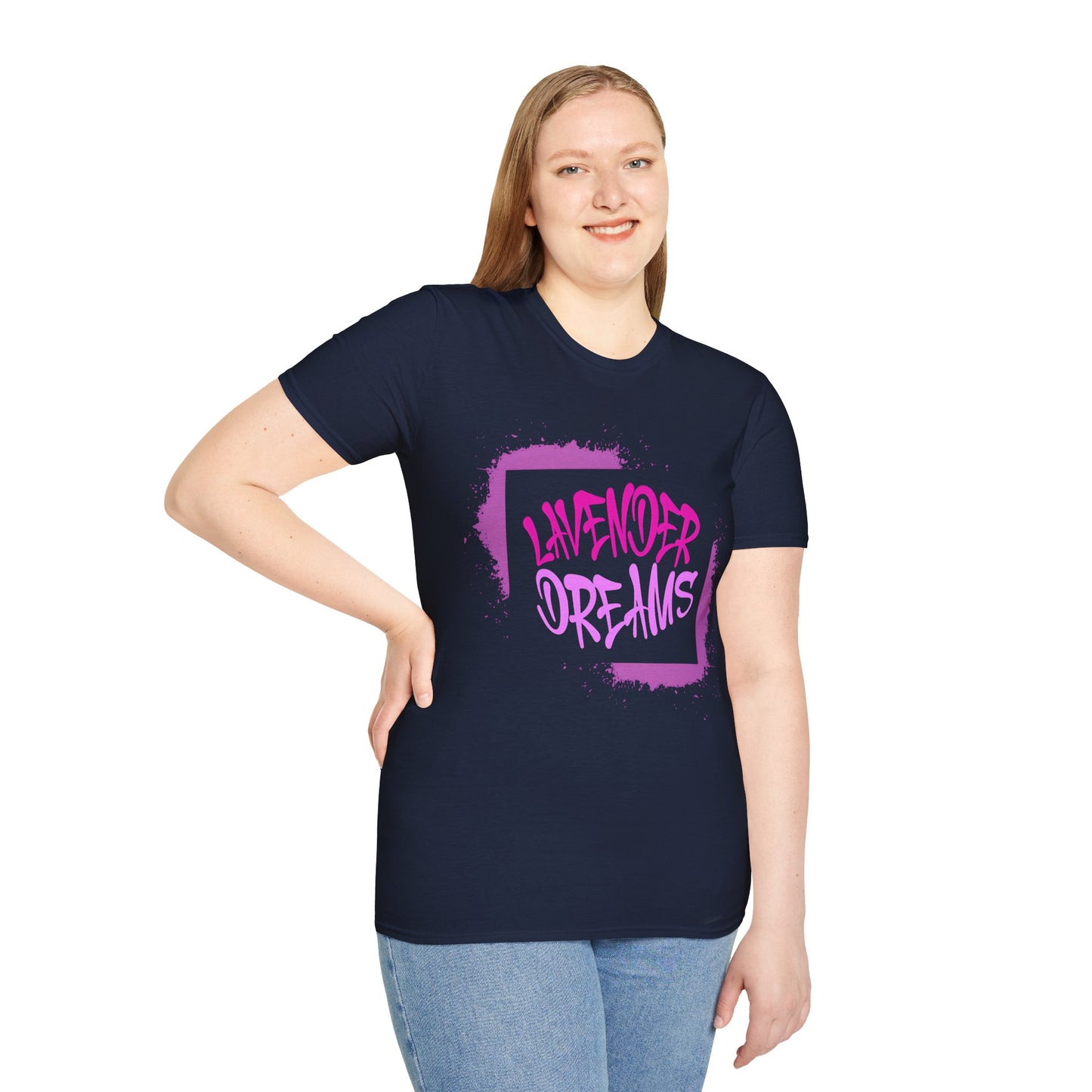 Lavender Dreams T-Shirt - Bold Graffiti Pink Typography Design