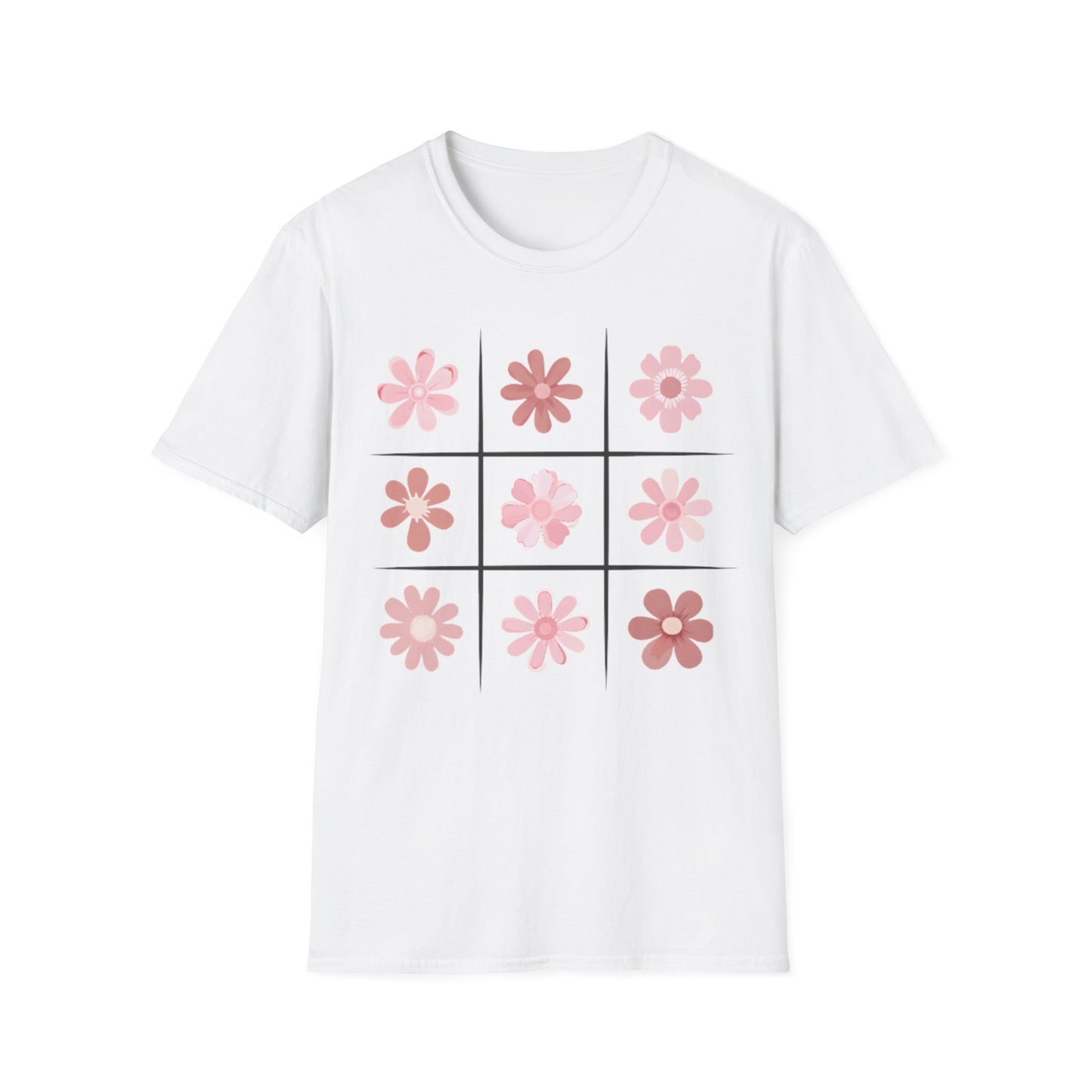 Watercolor Soft Colors Flowers Grid T-Shirt