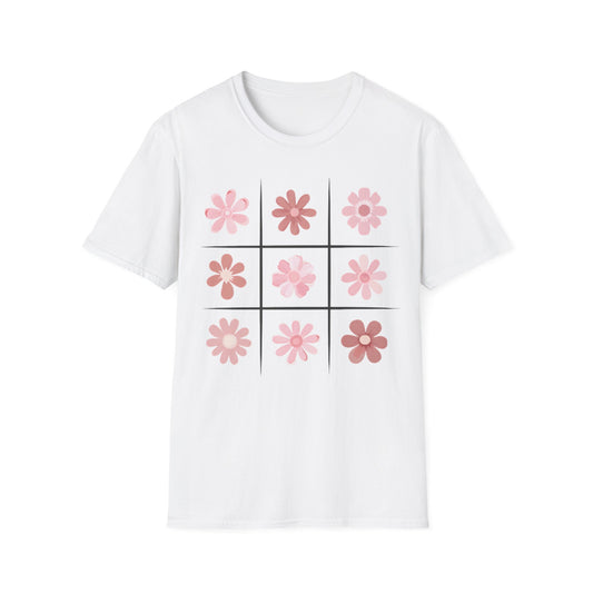 Watercolor Soft Colors Flowers Grid T-Shirt