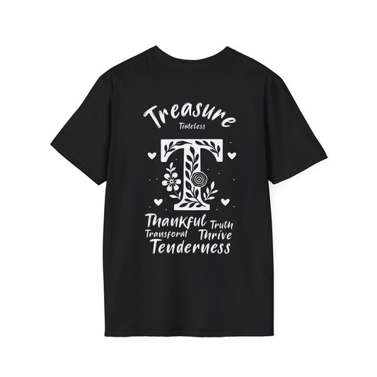Letter T Flower T-Shirt - Letters Flowers Patterns Front And Back Design