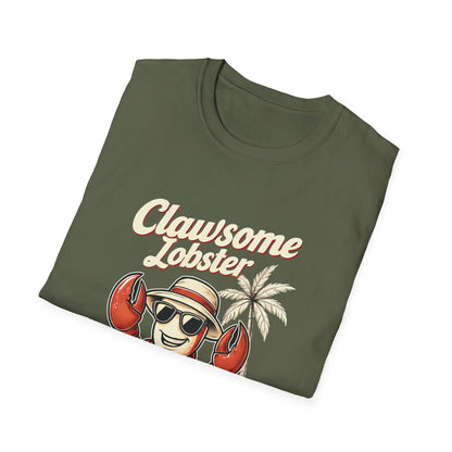 Clawsome Lobster T-Shirt - Lobster with Sunglasses Enjoying Beach Design