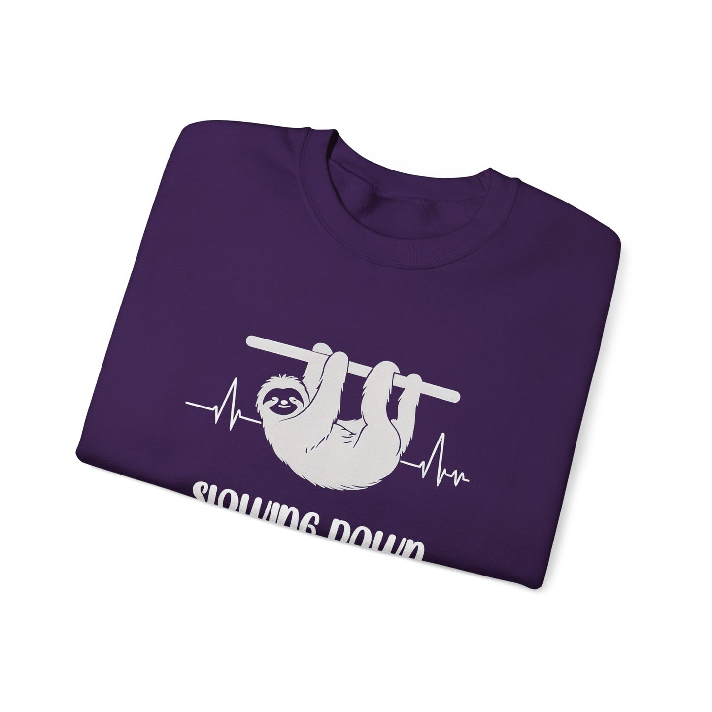 Slowing Down Is My Cardio - Sloth Silhouette With Heartbeat Playful Sweatshirt