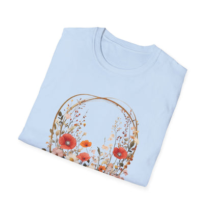 Flourish  - Vintage Watercolor Floral Circular Wreath T-Shirt
