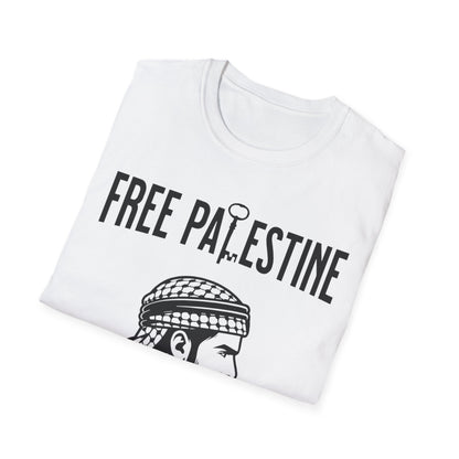 Free Palestine Free World - Man Wearing Palestinian Kuffiyah