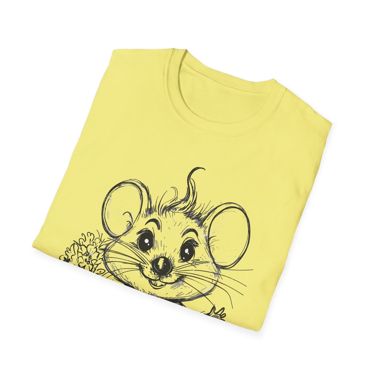Have A Mice-Day T-Shirt - Mouse Holding Flowers Design