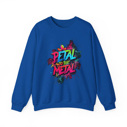 Petal To The Metal – Playful Vibrant Graffiti Typography Sweatshirt