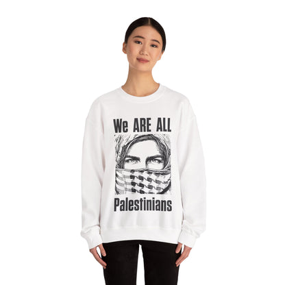 We are all Palestinians Graphic Sweatshirt mans face