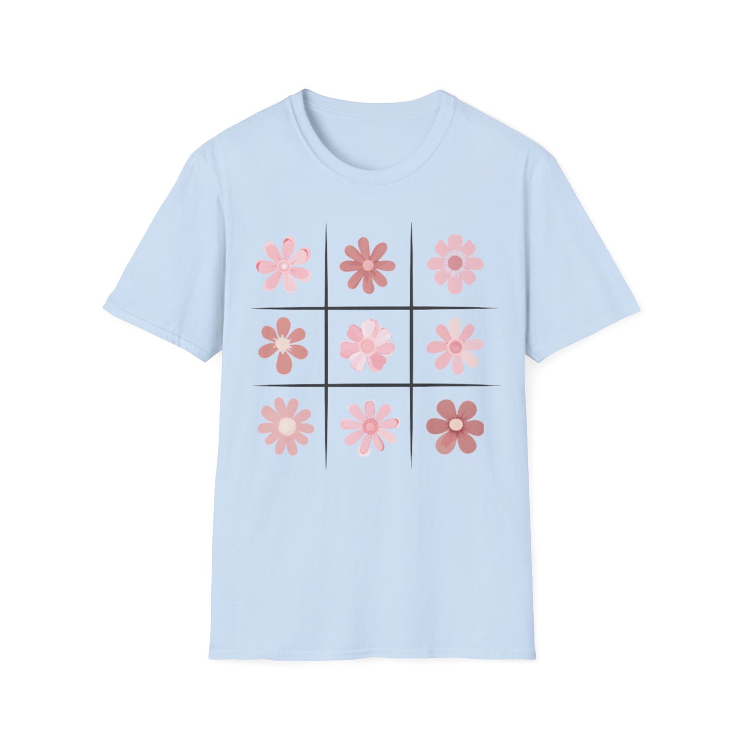 Watercolor Soft Colors Flowers Grid T-Shirt