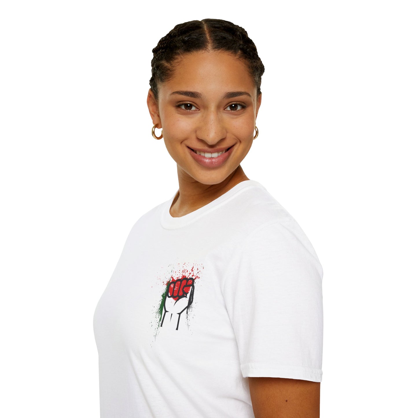 United Until Palestine Is Free - Activism Hand Palestinian Flag Front and Back Design T-Shirt