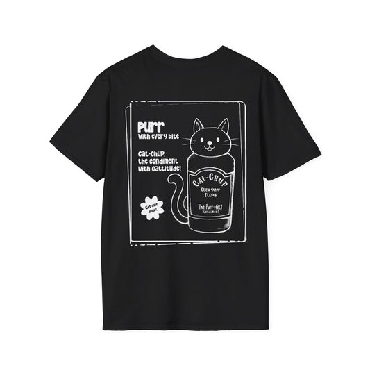 Cat-Chup T-Shirt - Cat-Shaped Catchup bottle Advertisement Design