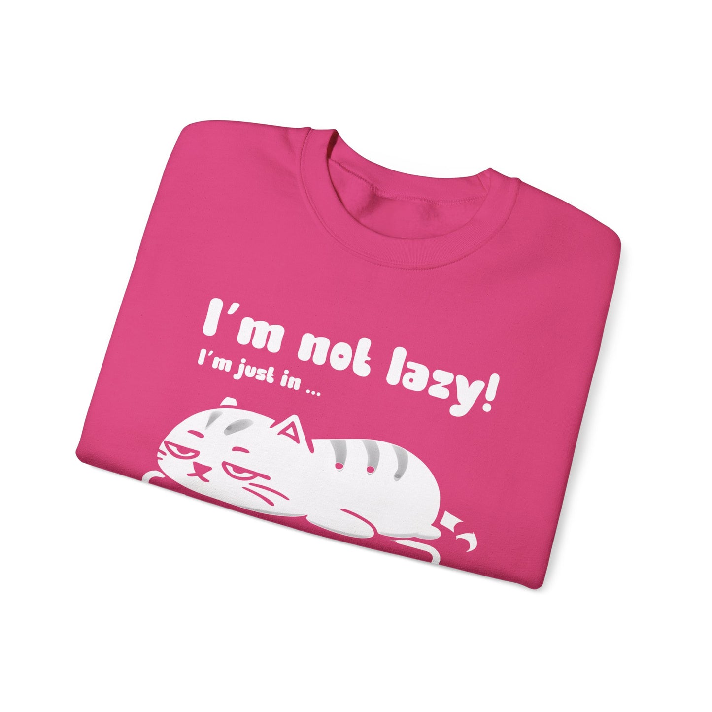 I'm not lazy, I'm Just In Energy Saving Mode - Playful Silhouette Cat On Battery Sweatshirt